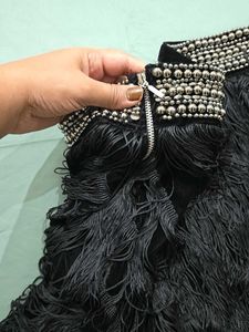 ZARA Beaded Fringe Mini Skirt