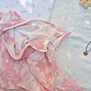 Printerest Pink Floral Wrap Skirt