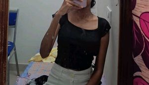 Black Square Neck Top