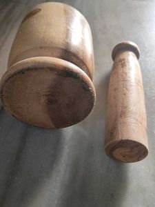 Wooden Mortar and Pestle