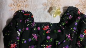 Casual Printed Black Full Sleeves Top 🖤💐