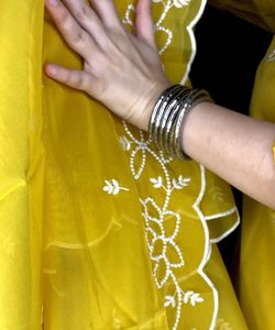 Elegant Yellow Embroidered Suit Set