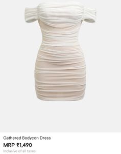 White Ruched Mini Dress