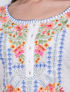 Embroidered White Top
