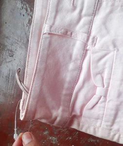 Specles Baby Pink Classy Shorts With Bow Pockets