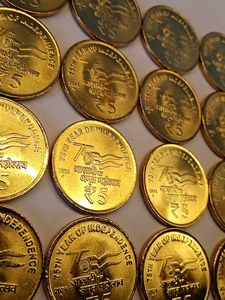 25 Pcs Of Five Rupee UNC AKAM Coins | 2024