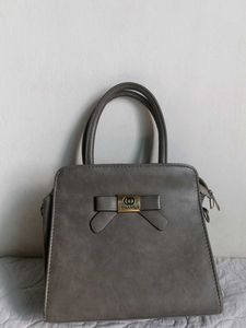 Chanel Style Gray Top Handle Bag