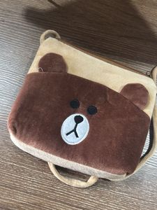 Brown Bear Plush Crossbody Bag