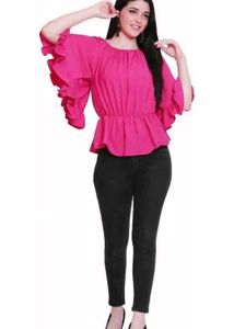 Pink Ruffle Sleeve Top