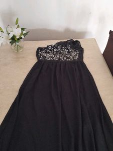 Embellished Party Wear Black Gown!!