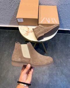 Zara Suede Chelsea Boots