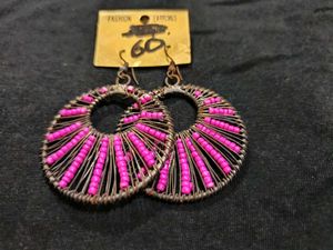 Pink Beaded Earrings