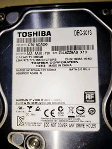 Toshiba 500GB HDD