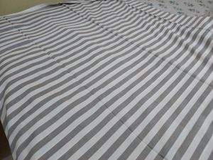 Grey Striped Cotton Bedsheet Bhagalpuri Topsheet