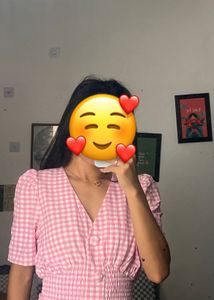 Pink Gingham Crop Top