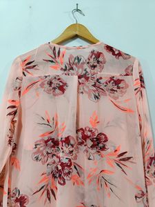 Harpa Peach Floral Sheer Top(Women)