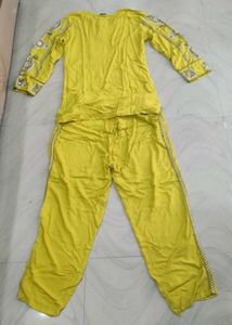 Yellow Embroidered Kurta Set