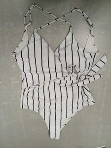 Striped One Piece Swimsuit