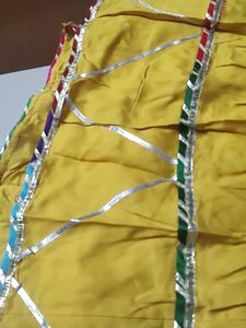 Yellow Rayon Skirt Full Length With Gota Patti Wor