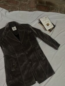 grey Velvet Coat
