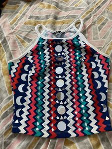 Patterned Sleeveless Top