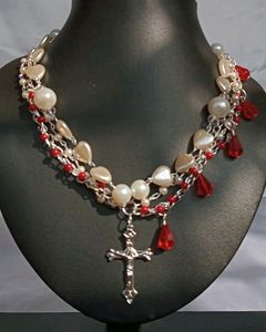 Queen of red cross necklace ･☆。