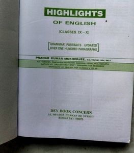 Highlights Of English Grammar for Class IX - X