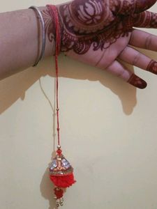 Womens Or Girls Red Beaded Rakhi For Rakshabandhan
