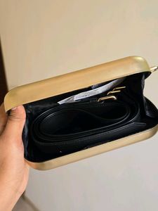 ZARA Unisex Gold Metal Sling Bag