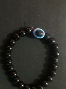 Black Beaded Evil Eye Bracelet