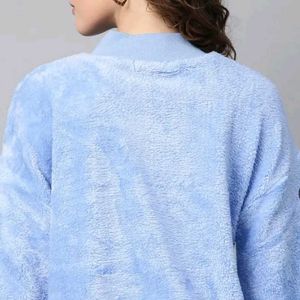 Cozy Blue Plush Top