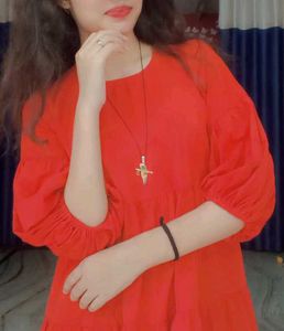 Red Ruffle Sleeve Mini Dress Combo Of Two