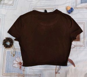 Coffee Brown Crop Top