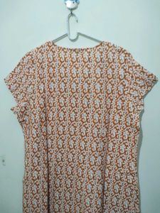 Aurelia orange white Printed kurta