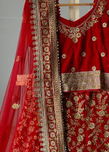 Red bridal Embroidered Lehenga Choli