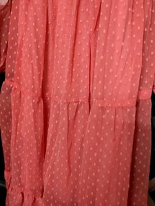 Coral Polka Dot Maxi Dress