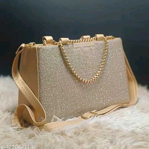 Elegant Gold Glitter Evening Bag