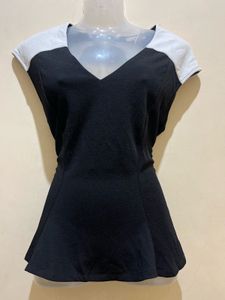 Korean Black v Neck Top