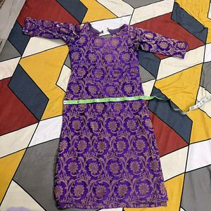 A-line Purple Kurta