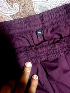 Women Maroon KURTI PLAZZO SET SIZE L