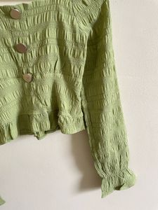 Green Smocked Top