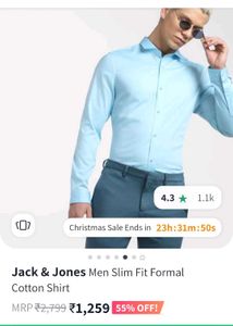 (Jack &amp; Jones)Pastel Turquoise Shirt (Men&#39;s)