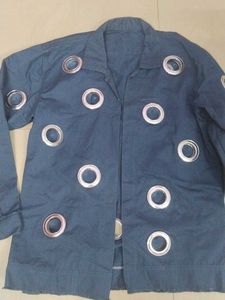 Eyelet Detail Denim Jacket