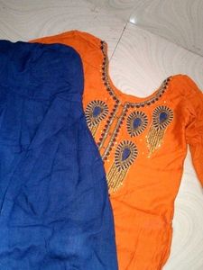 Peach &amp; Blue Kurti