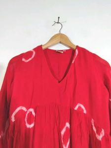 Red Printed Kurta (Women&#39;s)
