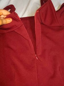 Maroon Off Shoulder Co Od Set
