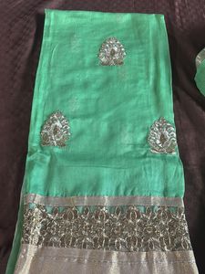 Unsitched Green Kurta Set