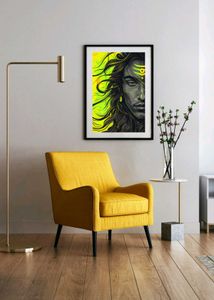 Framed Shiva Art Print - Neon Pop