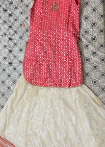 Elegant Red &amp; Beige Lehenga Set