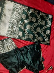 Elegant Green Banarasi Saree